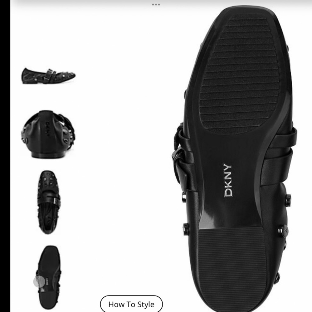 DKNY Black Studded Ballet Flats - Picture 3 of 4